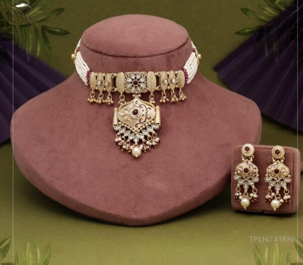 Antique Pearl Choker Set - Image 3