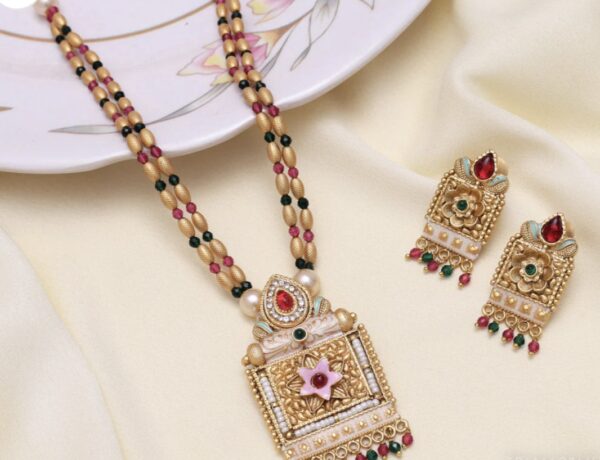 Heritage Bloom Temple Necklace Set - Image 2
