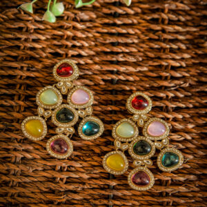 Multicolor Stone Studded Earrings
