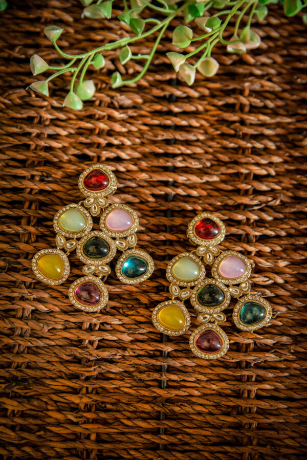 Multicolor Stone Studded Earrings