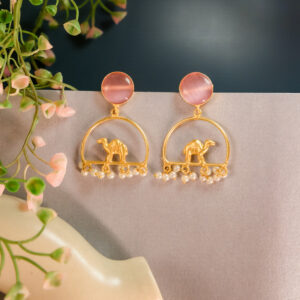 Golden Camel Drop Earrings