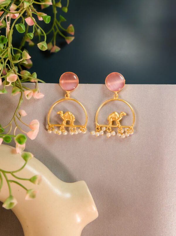 Golden Camel Drop Earrings