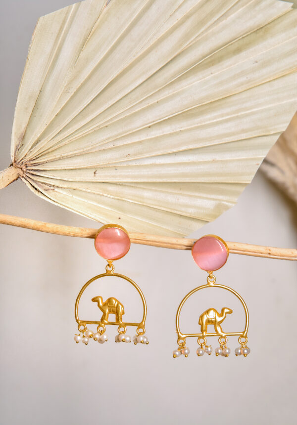 Golden Camel Drop Earrings - Image 4