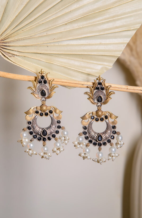 Oxidized Black Chand Earrings