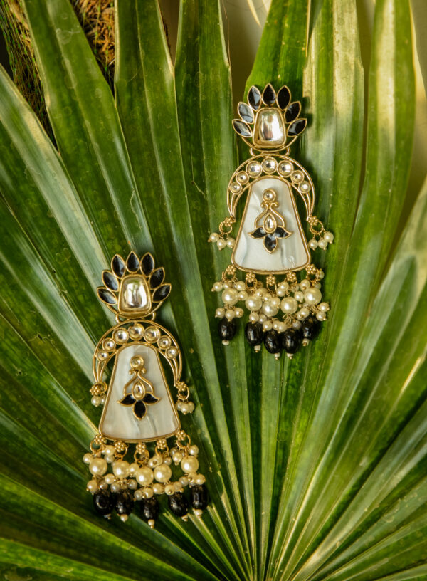 Black Pearl Drop Earrings - Image 3
