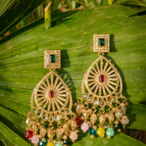 Multicolor Crystal Dangler Earrings
