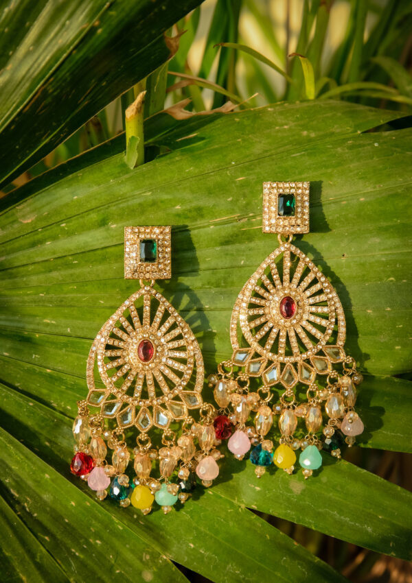 Multicolor Crystal Dangler Earrings