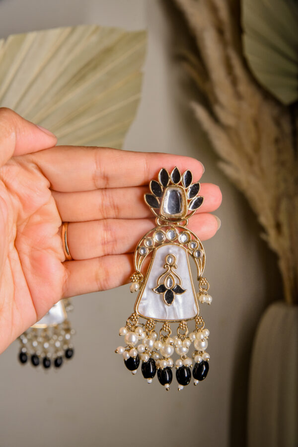 Black Pearl Drop Earrings - Image 4