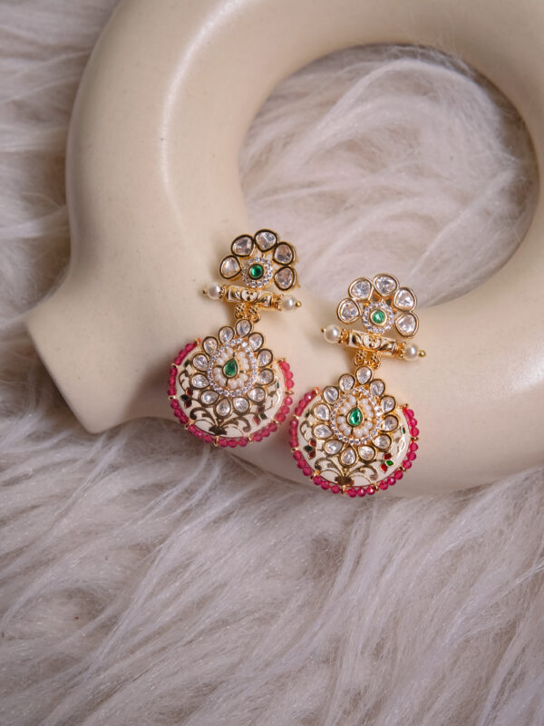 Royal Bloom Kundan Earrings - Image 3