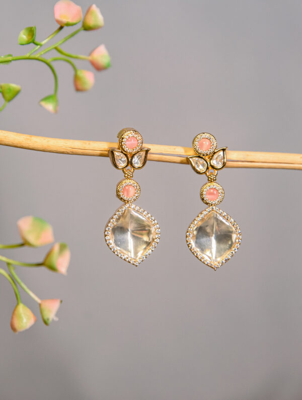 Peach Blossom Stone Drop Earrings