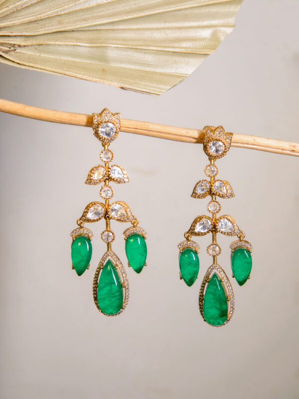 Sitara Green Shine Earrings - Image 2