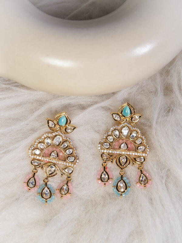 Pastel Blue & Pink Drop Earrings
