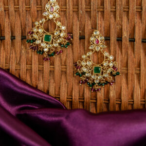 Traditional Kundan Chandbali Earrings