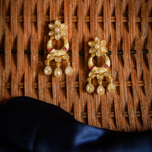 Floral Kundan Drop Earrings